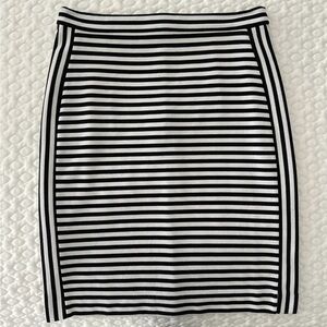 Banana Republic Black and White Striped Pencil Skirt